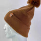 Classic Cuffed Pom Pom Beanie, Camel Brown