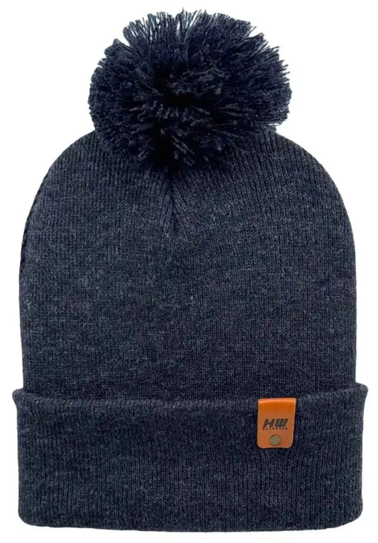 Classic Cuffed Pom Pom Beanie, Denim Blue