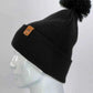 Classic Cuffed Pom Pom Beanie, Midnight Black