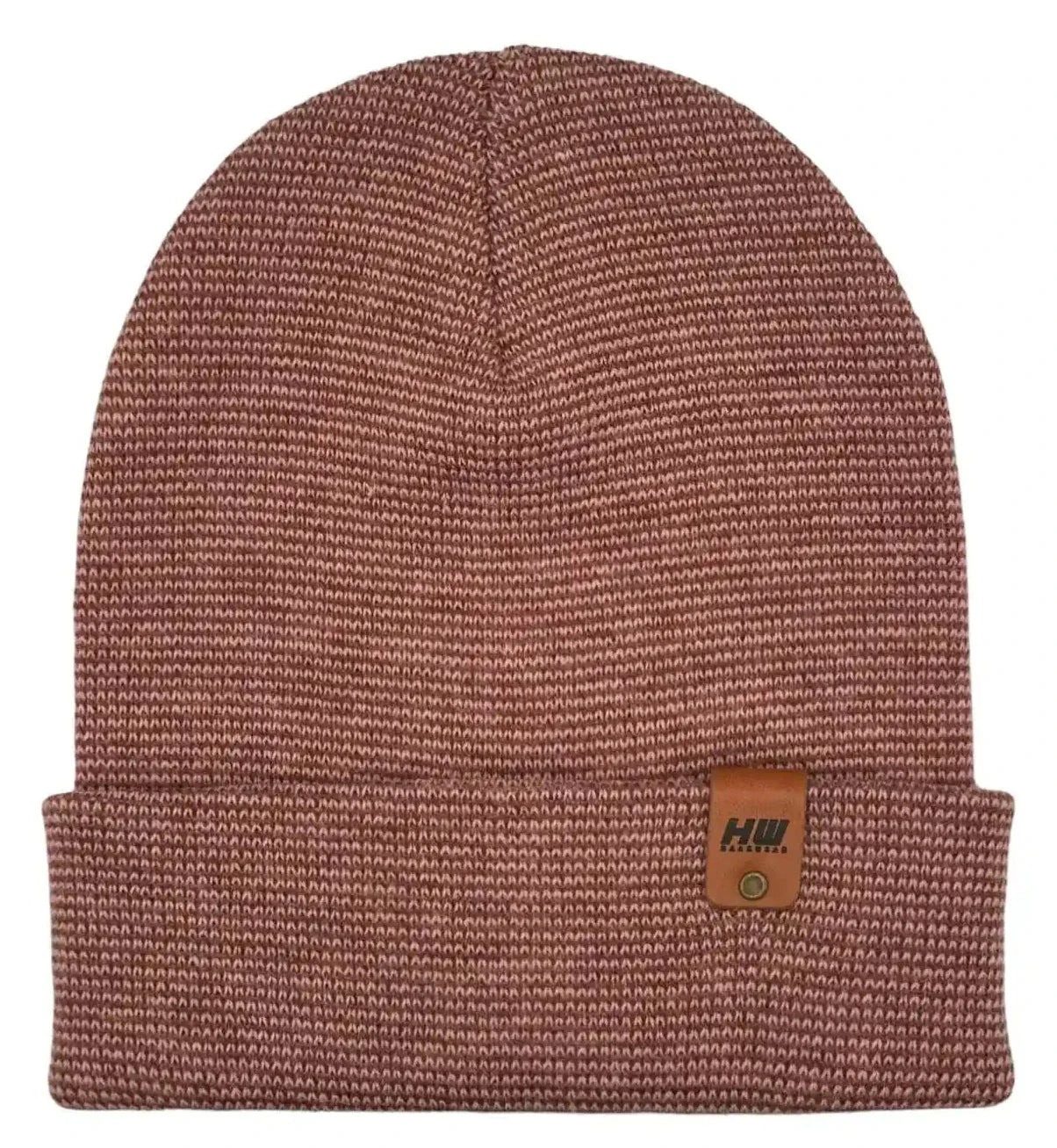 Classic Fusion Cuffed Beanie, Burgundy and Pink