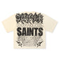 Rebel Denim Developmental Saints Cropped Tee - Cream