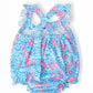 Crab Walk Ruffle Cross Back Romper