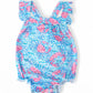 Crab Walk Ruffle Cross Back Romper
