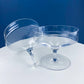 Crystal Clear Footed Candy Bowl or Serving Dish with Empoli Style Lid. Unique Mid Century Modern Apothecary Jar. Home Store Cafe Decor.