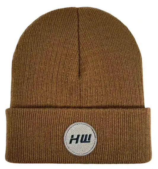 Cuffed Wide Ribbed, Classic Beanie, Camel Brown
