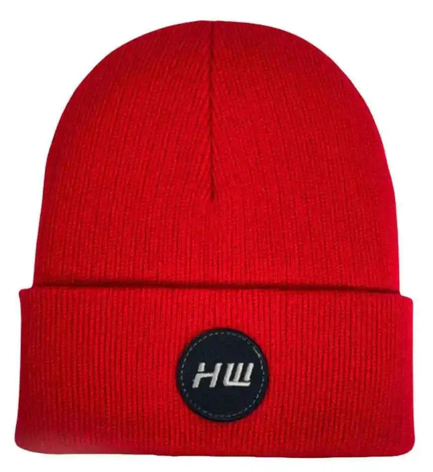 Cuffed Wide Ribbed, Classic Beanie, Scarlet Red
