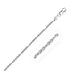 2.2mm Sterling Silver Rhodium Plated Wheat Chain