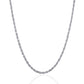 3.0mm 14k White Gold Solid Diamond Cut Rope Chain