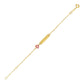 14k Yellow Gold 5 1/2 inch Childrens ID Bracelet with Enameled Heart (1.00 mm)