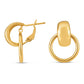 14k Yellow Gold Interlocking Omega Hoops