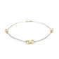 14k Yellow Gold and Sterling Silver Triple Ring Stationed Anklet
