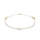 14k Yellow Gold and Sterling Silver Triple Ring Stationed Anklet