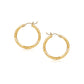 14k Yellow Gold Fancy Diamond Cut Slender Small Hoop Earrings (2x15mm)