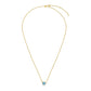 14k Yellow Gold 17 inch Necklace with Round Blue Topaz