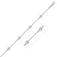 14k White Gold Rolo Chain Bracelet with Puffed Heart Stations (3.30 mm)