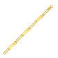 14k Two-Tone Gold Fancy Bar Style Men's Bracelet with Curved Connectors
