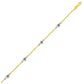 14k Two Tone Gold Anklet with Diamond Cut Heart Style Stations