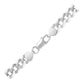 Rhodium Plated 8.4mm Sterling Silver Curb Style Chain