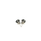 14k White Gold Stud Earrings with Black Faceted Cubic Zirconia(6mm)