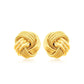 14k Yellow Gold Love Knot with Ridge Texture Earrings