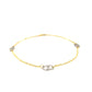 14k Two Tone Gold Entwined Heart Stationed Anklet