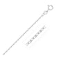 14k White Gold Faceted Cable Link Chain (1.20 mm)