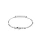 14k White Gold Figaro Chain Fancy Childrens ID Bracelet (3.30 mm)