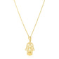 14k Yellow Gold High Polish Hamsa Amulet Necklace