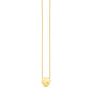 14k Yellow Gold Necklace with Polished Round Pendant with Diamond