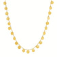Choker Necklace with Polished Discs in 14k Yellow Gold
