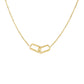 14k Yellow Gold Necklace with Interlocking Petite Rectangles