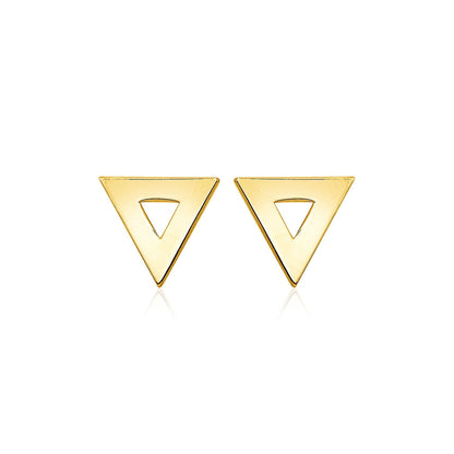 14 k Yellow Gold Polished Open Triangle Post Earrings