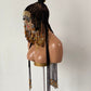 Queen Arewa Cornrow Beaded Wig (100% Full Lace Base) Color 1B
