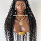 French Cornrow Bohemian Wig, Swiss Full Lace, Black, Waist Length, Standard Density - Sweetie
