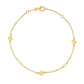 14k Yellow Gold Pearl Clover Bracelet