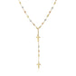 14k Tri-Color Gold Rosary Chain Necklace