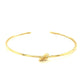 14k Yellow Gold Polished Cuff Bangle with Knot