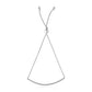 14k White Gold Smooth Curved Bar Lariat Design Bracelet (1.00 mm)
