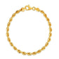 Silk Rope Chain Bracelet in 14k Yellow Gold (4.3 mm)