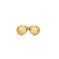14k Yellow Gold Textured Circle Post Earrings
