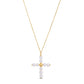 14k Yellow Gold Pearl Cross Pendant