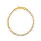 Round Pave Franco Chain Bracelet in 14k Yellow Gold  (4.00 mm)