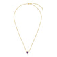 14k Yellow Gold 17 inch Necklace with Round Amethyst