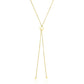 14k Yellow Gold Adjustable Heart Style Lariat Necklace
