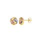 Love Knot Post Earrings in 14k Tri Color Gold