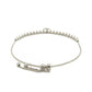 Adjustable Bead Bracelet with Round Charm and Cubic Zirconias in Sterling Silver