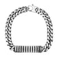 Sterling Silver Gunmetal Finish Cuban Link ID Style Bracelet (9.20 mm)