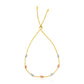14k Tri-Color Gold Textured Oval Station Lariat Style Bracelet (1.20 mm)