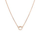 14k Rose Gold 17 inch Necklace with Round White Topaz