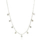 14k White Gold Necklace with Round Diamond Charms